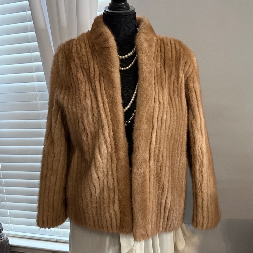 Elegant Brown Mink Fur Jacket